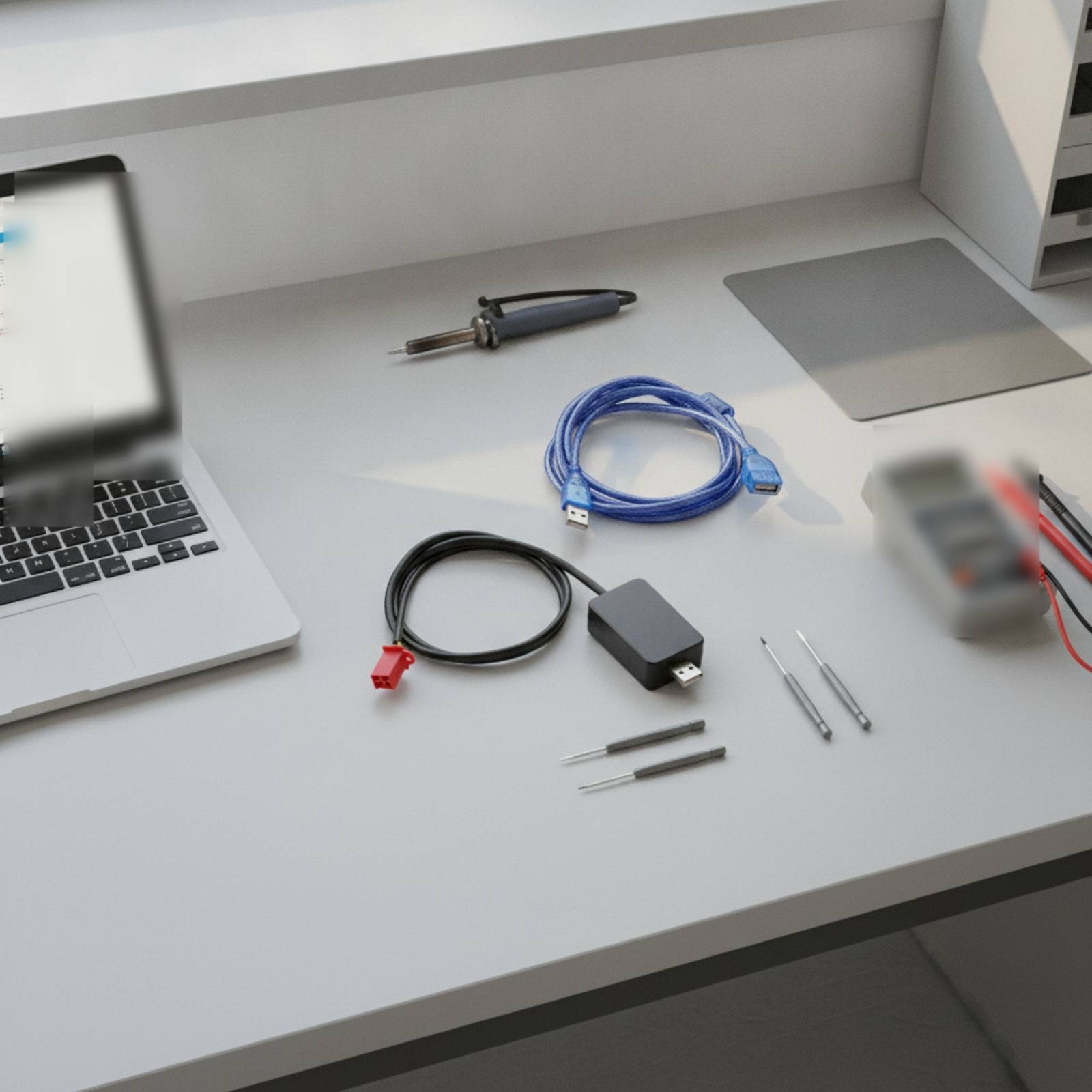 Workshop Tools Bench - 2 sztuki spiralnego kabla USB do