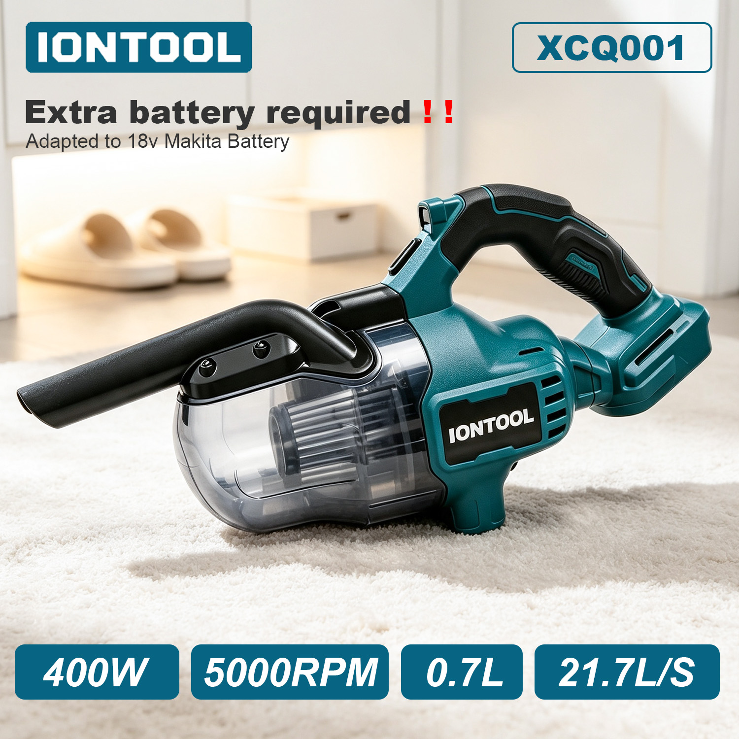 Workshop Tools Types - Bezprzewodowy odkurzacz IONTOOL o mocy 400W
