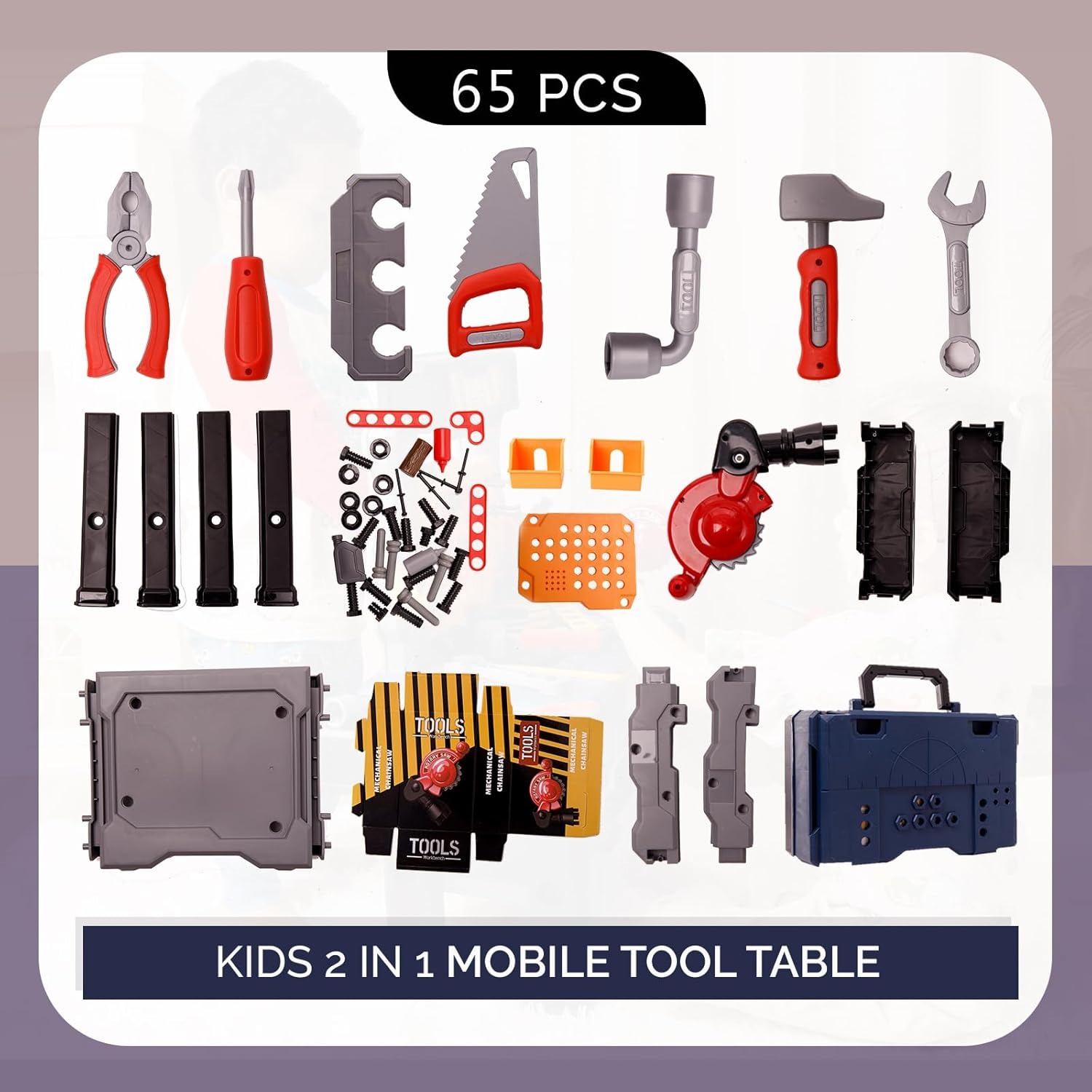 65 szt. Zestaw narzędzi dla dz – Tools Workshop For Kids recenzja i cena