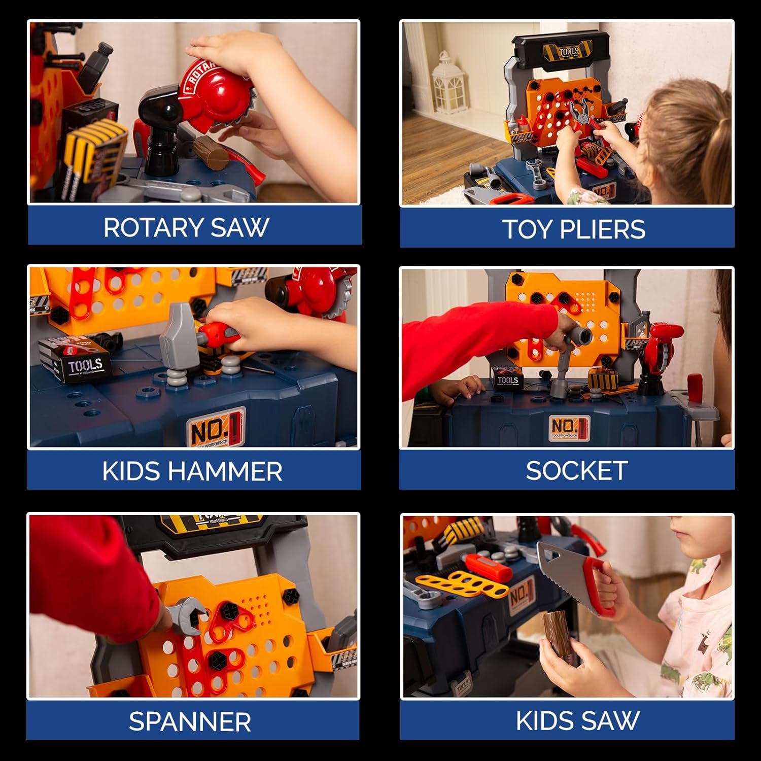 65 szt. Zestaw narzędzi dla dz – Tools Workshop For Kids recenzja i cena